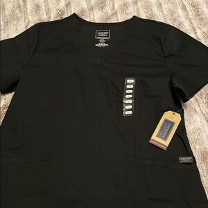 Cherokee Men's Black Short Sleeve Scrub Top v neck nwt